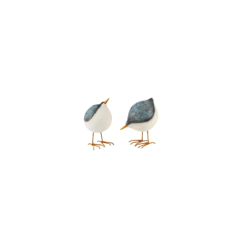 Beeldje vogel rond klein 2 ass 7x5,5x9cm