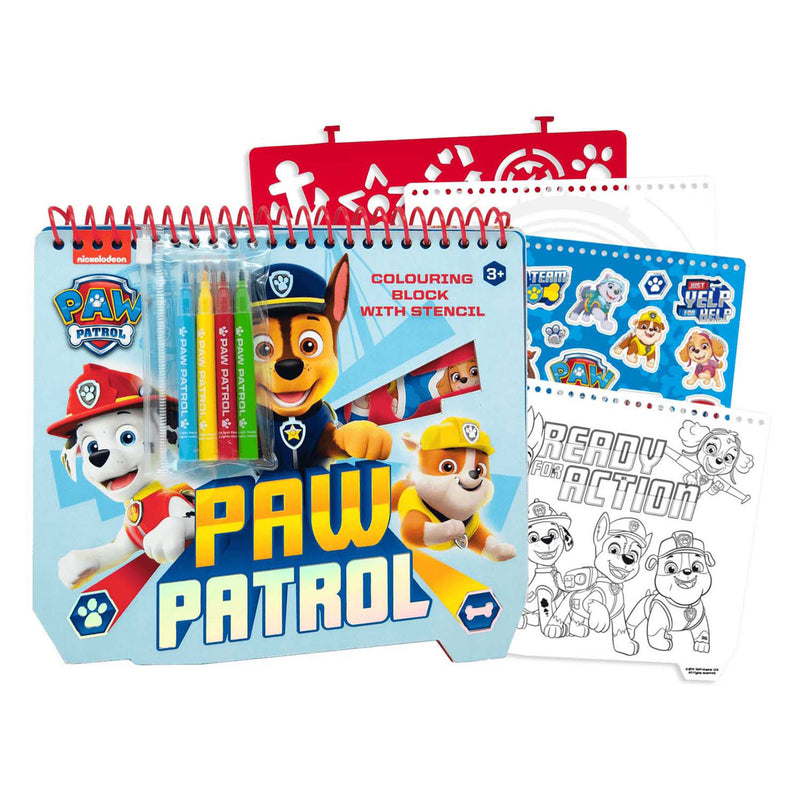 Paw patrol stencil tekenblok a4