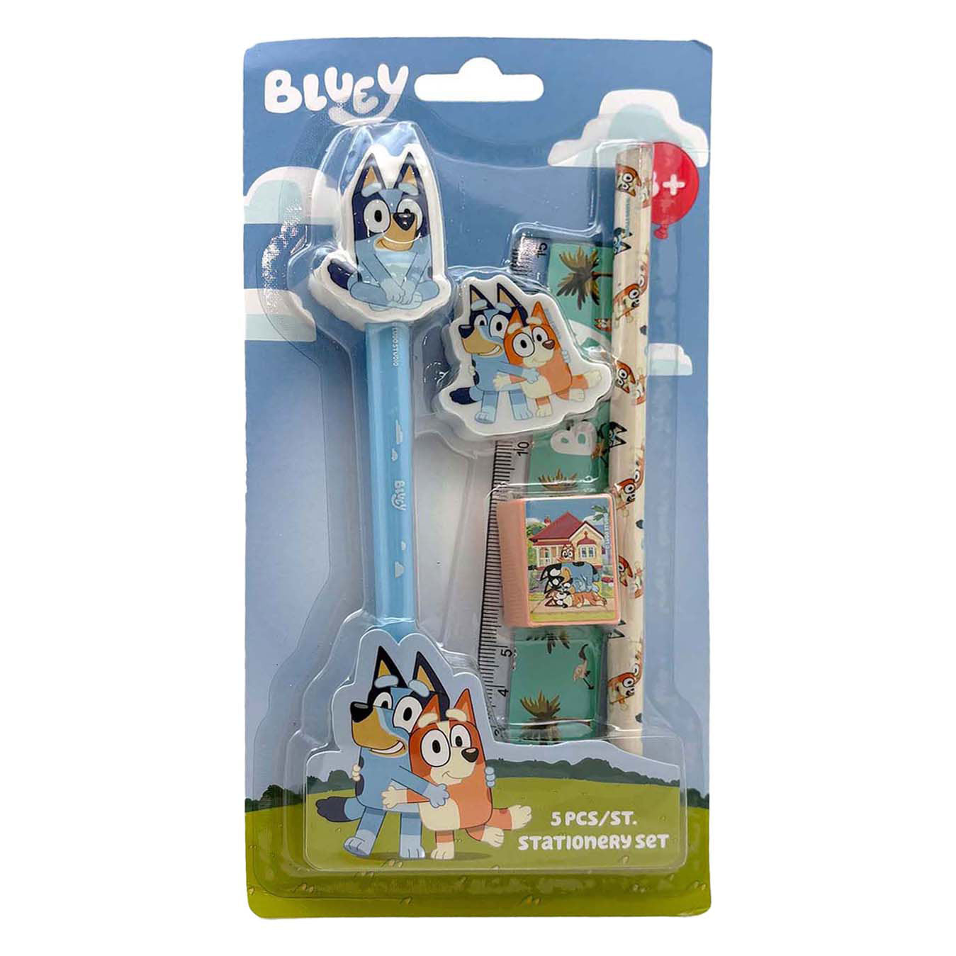 Merkloos sans marque bluey schrijf set - 5dlg..