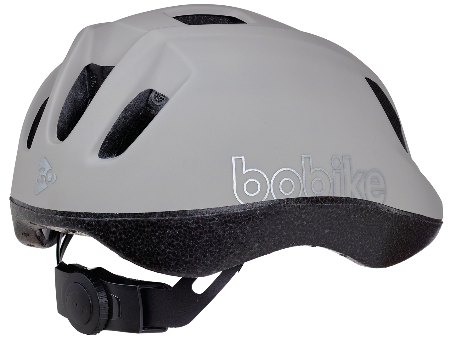 children helmet BOBIKE "Go XS"size XS (46-53cm), twin shell construction (glued shell), easy lock rotary fastener system, 9 vents, insect net, reflective stripes at the back. Weight: 230g, certification: CE EN 1078