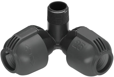 Gardena hoekstuk 25 mm x 3 4 buitendraad verbinding (zwart grijs, 2783-20)