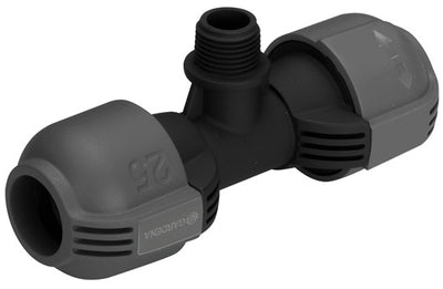 Gardena t-stuk 25 mm x 1 2 buitendraad verbinding (zwart grijs, 2786-20)