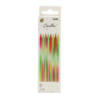 Folat bv kaarsjes neon delight - 24st.