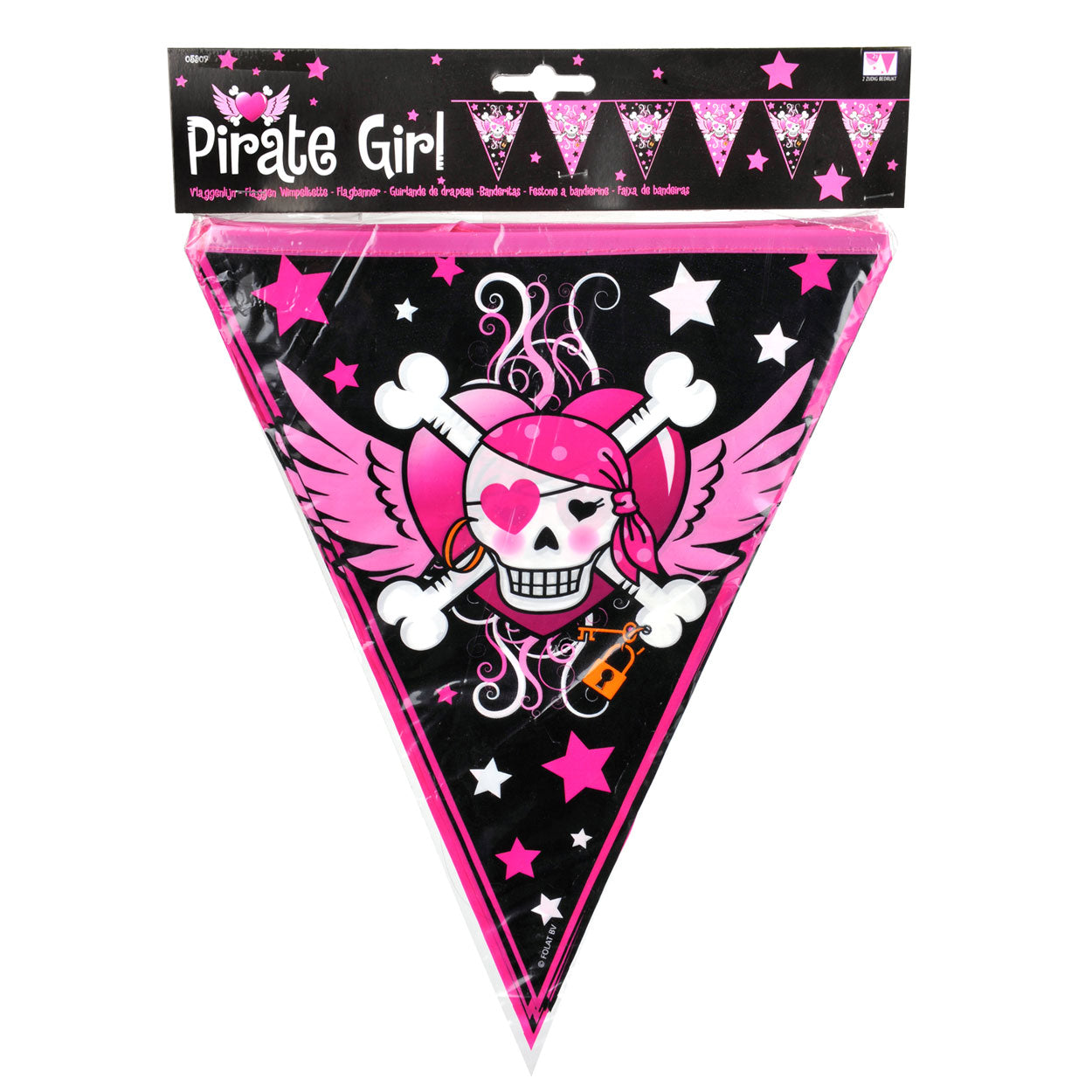 Folat bv pirate girl vlaggenlijn, 6mtr.