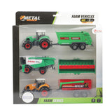Toi-toys metal landbouw set 6-delig tractor + aanhanger 4 assorti - afbeelding 2
