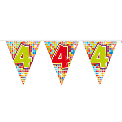 Folat mini vlaggenlijn blocks 4 jaar, 3mtr.