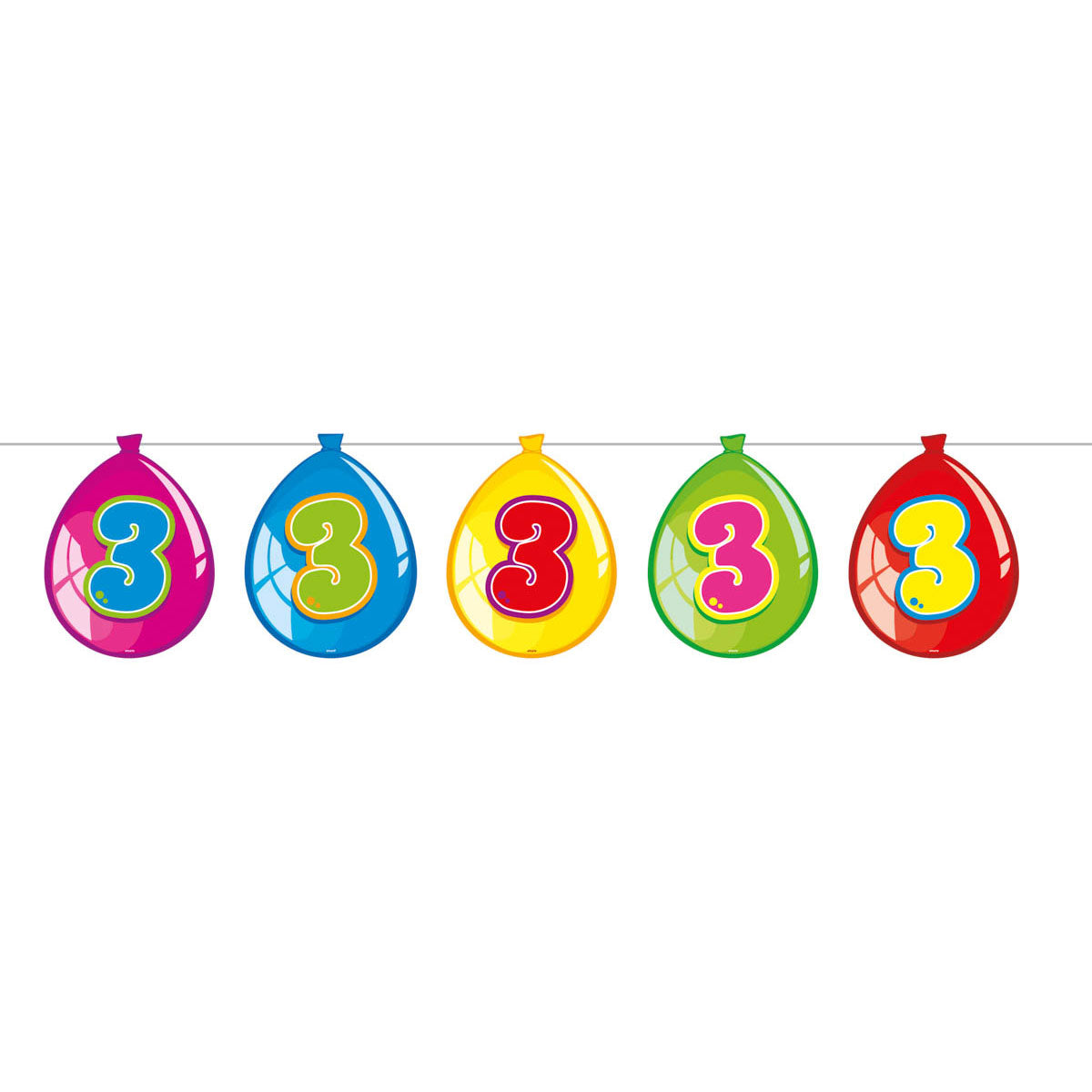 Folat bv vlaggenlijn ballonnen 3 jaar, 10mtr.