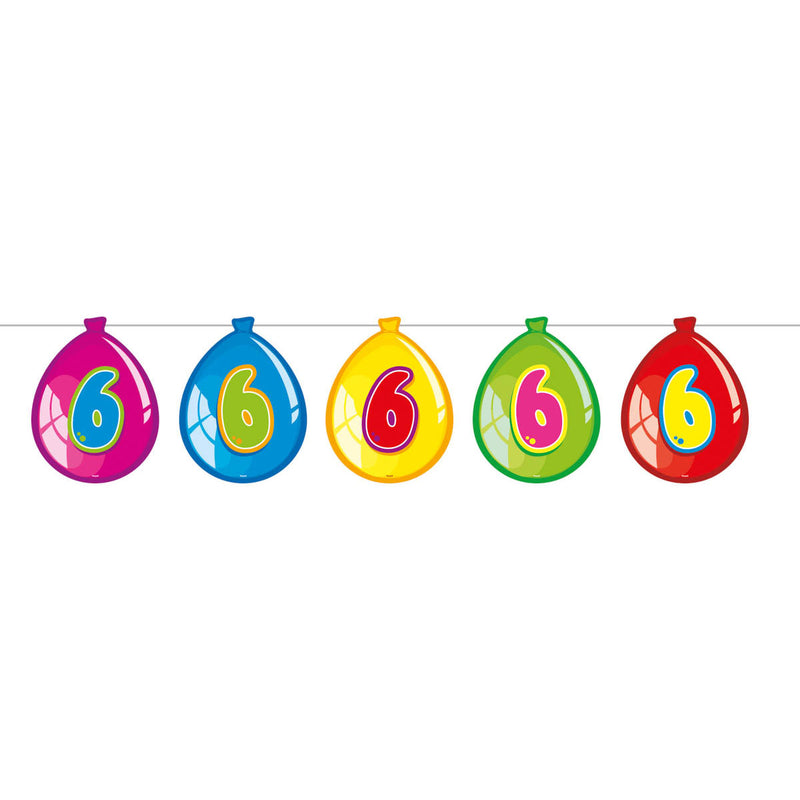 Folat bv vlaggenlijn ballonnen 6 jaar, 10mtr.