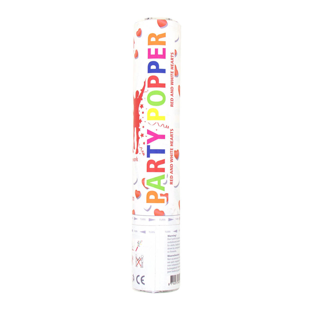 Folat bv party popper hartjes, 28cm