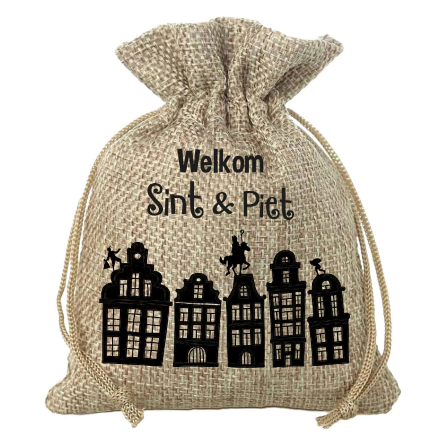 Jute Cadeauzakje - Welkom Sint Piet