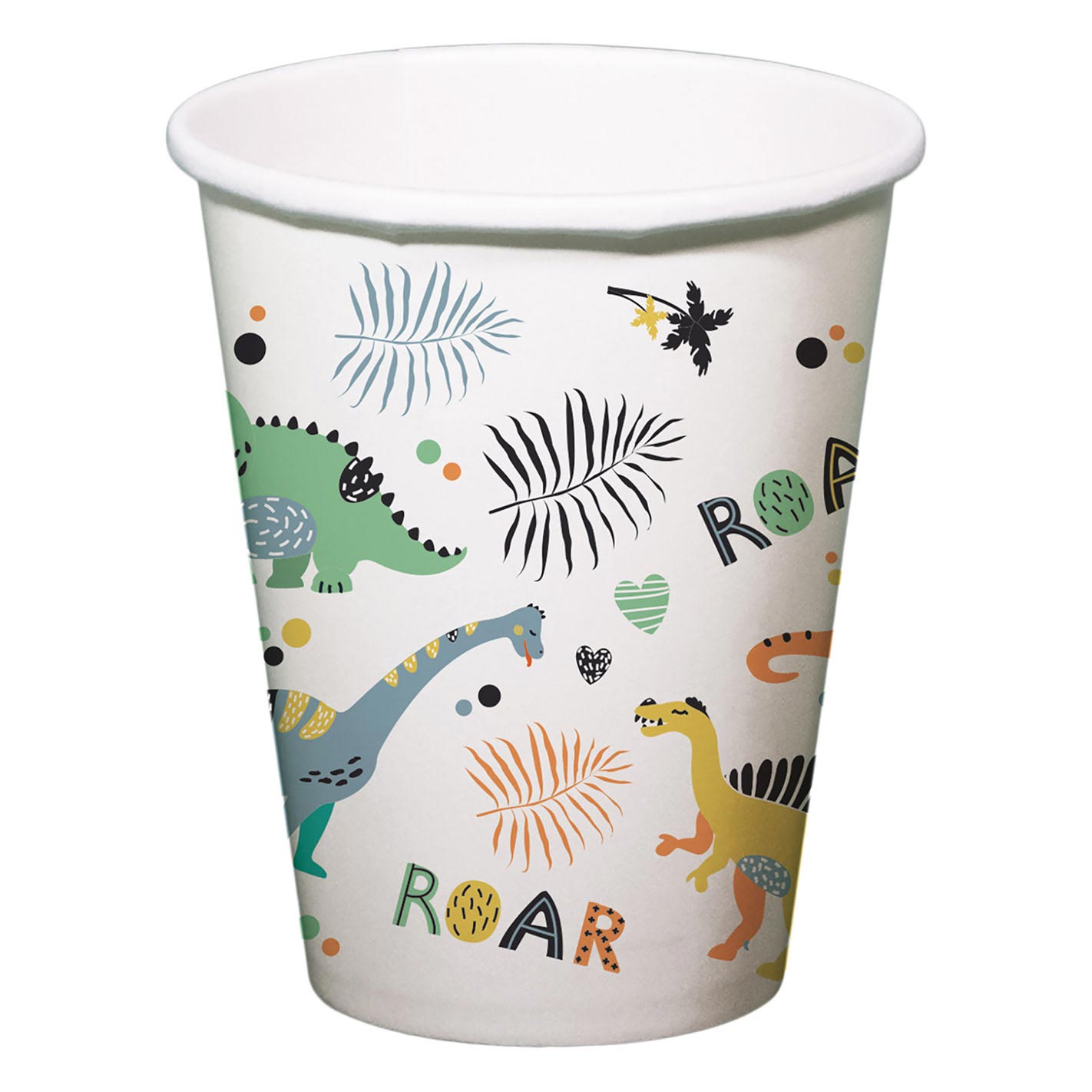 Papieren Bekers Dino Roars 250ml, 6st.