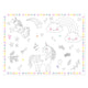 Folat bv inkleurbare placemats unicorns rainbows, 6st.