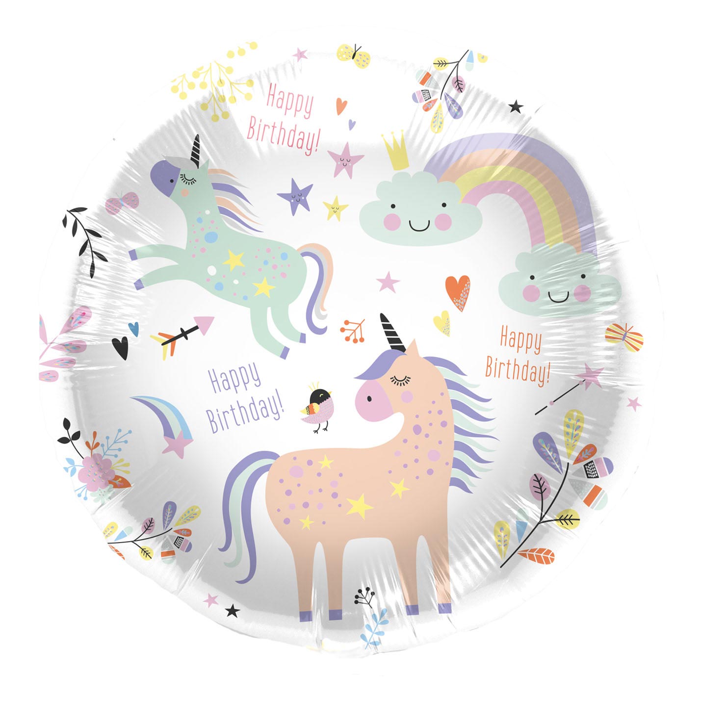 Folat bv folieballon happy birthday unicorns 45cm.
