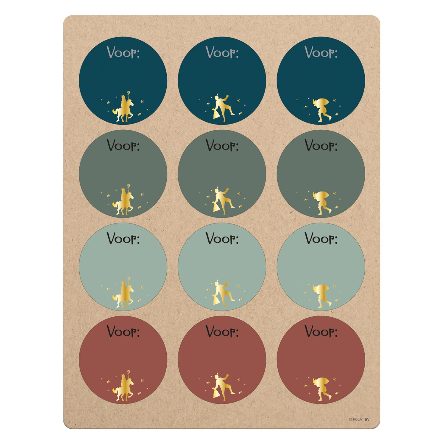 Folat bv cadeau naamstickers sint en piet, 12st.