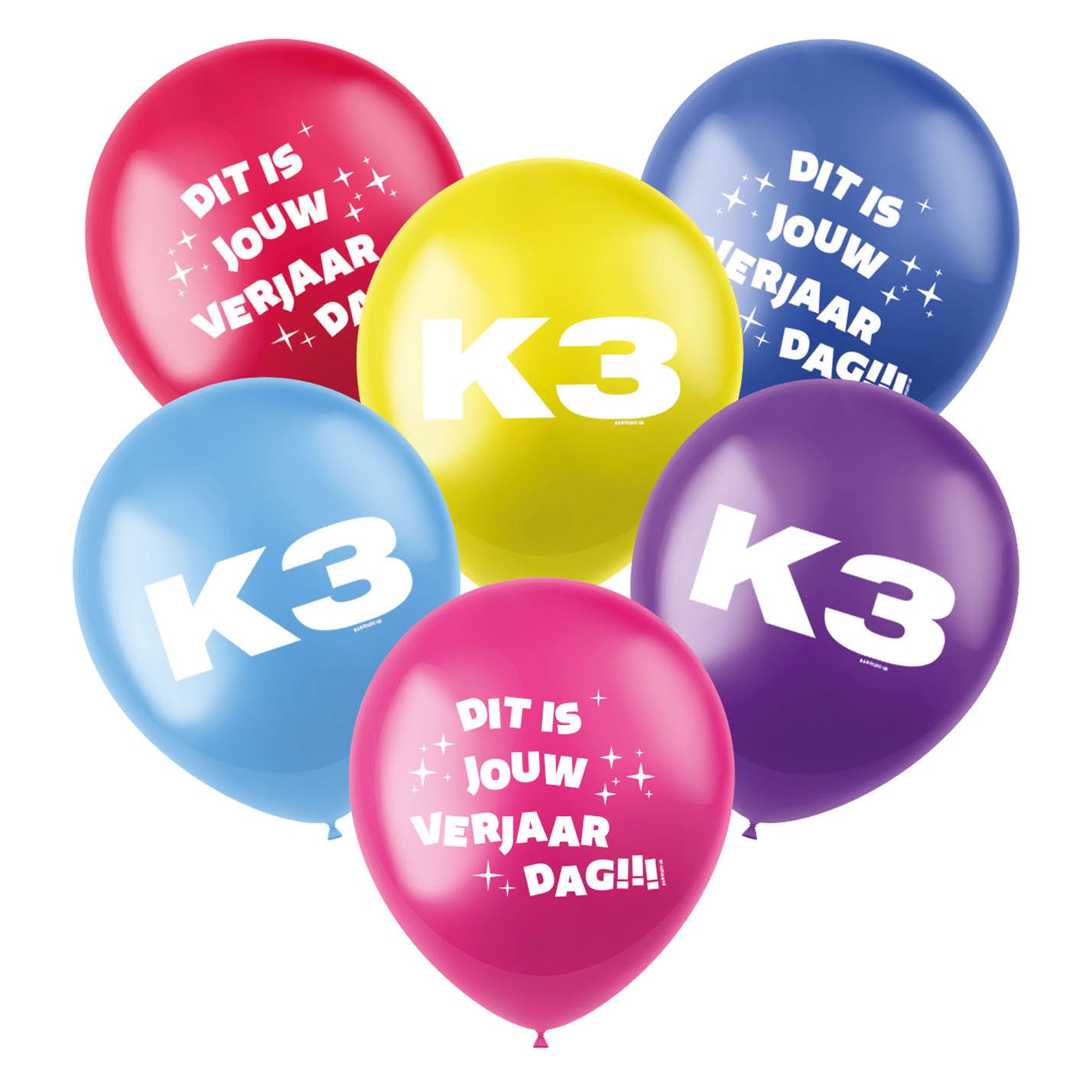 Folat bv k3 ballonnen, 6st.