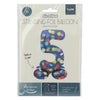 Folat bv staande folieballon colorful dots cijfer 5 - 72cm