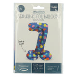 Folat bv staande folieballon colorful dots cijfer 7 - 72cm - afbeelding 2