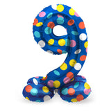 Folat bv staande folieballon colorful dots cijfer 9 - 72cm - afbeelding 1
