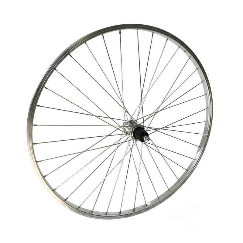 Roland achterwiel 28 vast cass 7v Alu Stand zilver zink spk