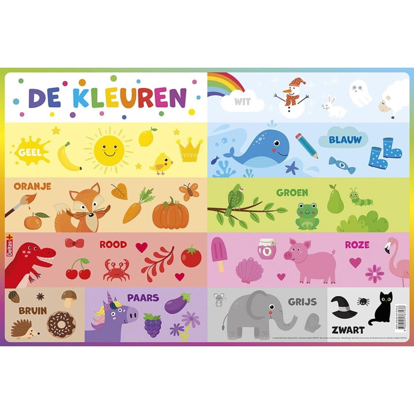 Deltas educatieve onderlegger - de kleuren 47,5x32cm