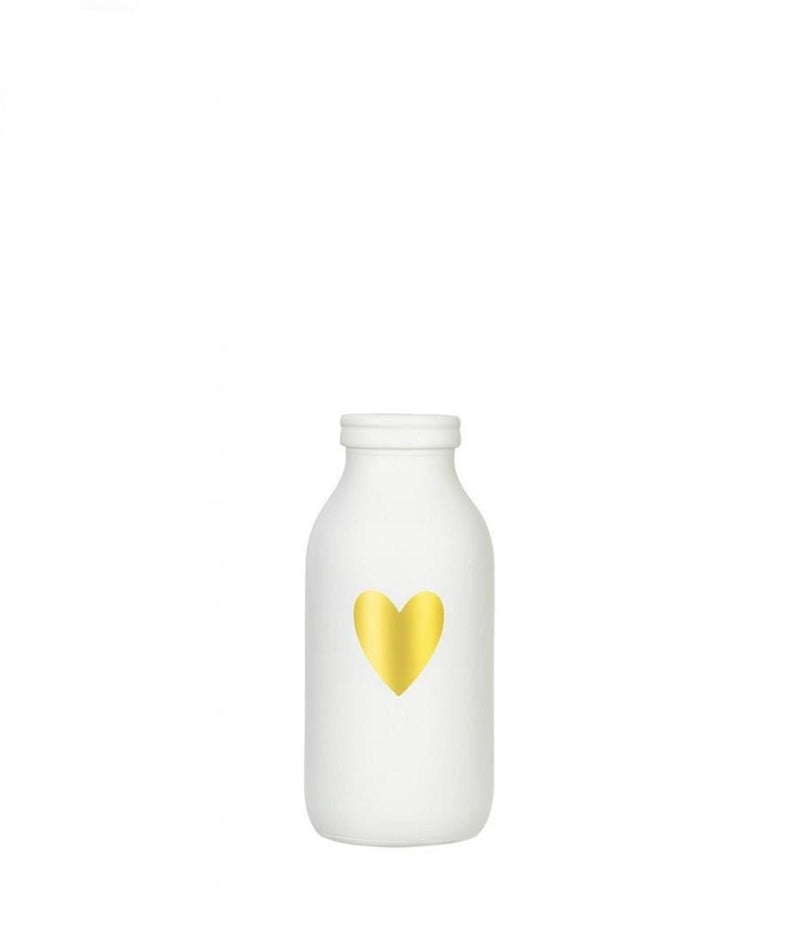 Ideas 4 seasons fles vaas glas wit met hart ø4.8xh10,4cm