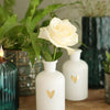 Ideas 4 seasons riga vaas glas wit met gouden hart ã˜7xh12cm