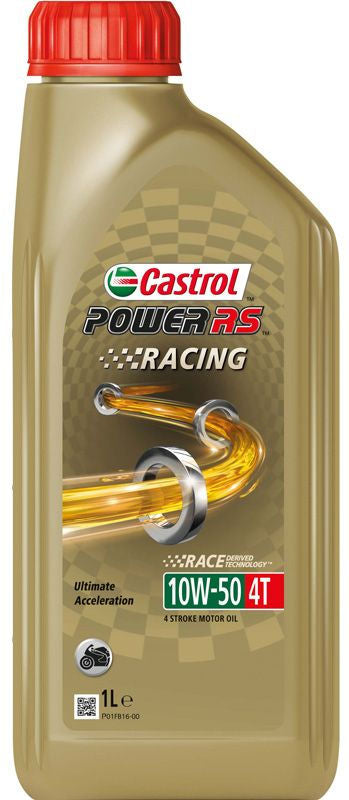 Castrol Olie Power RS Racing 4T 10W-50 fles à 1 liter