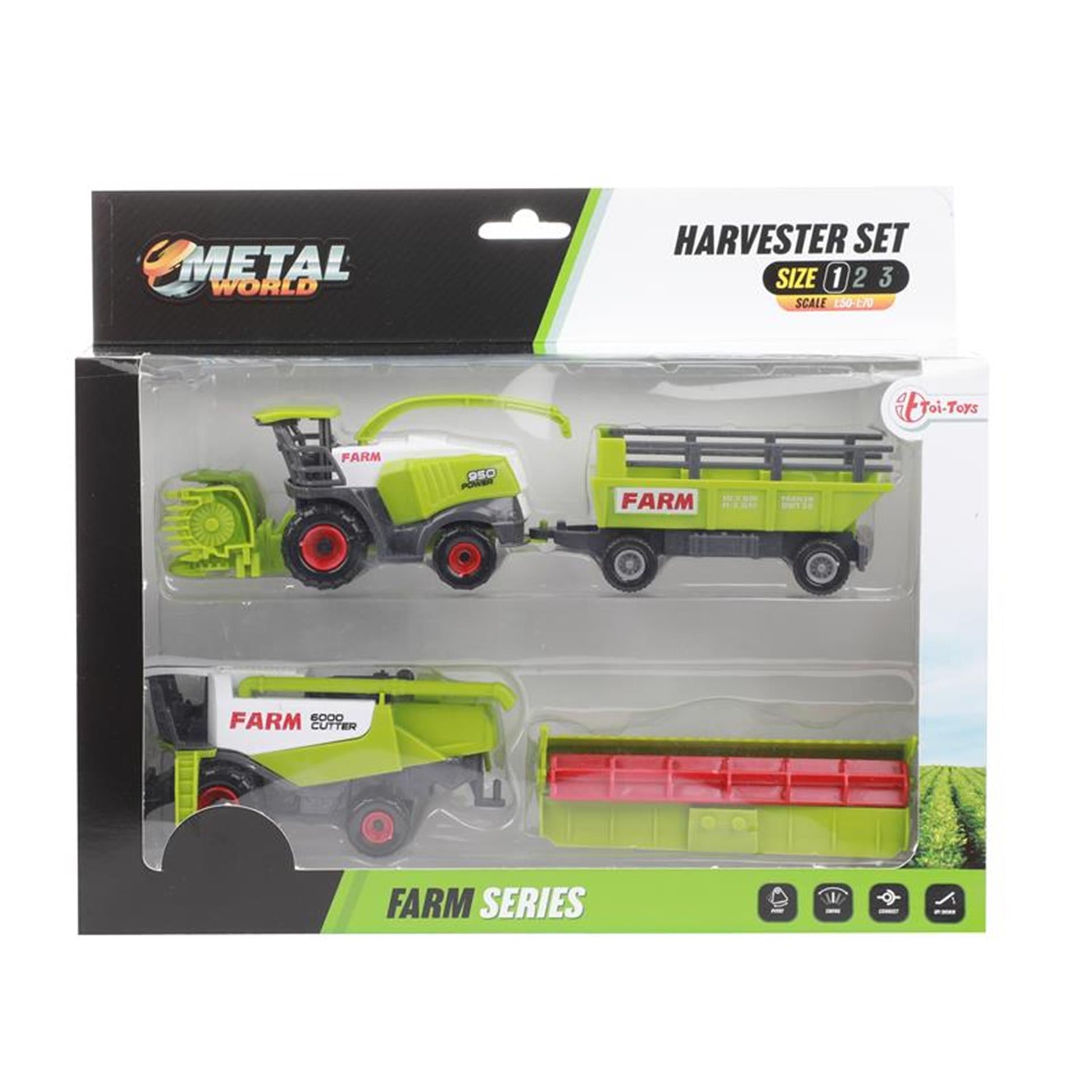 Toi-toys toi toys landbouwmachine set met aanhanger
