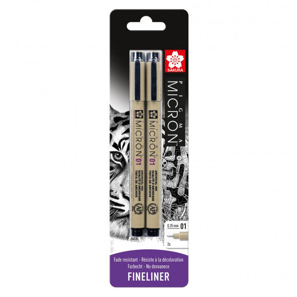 Sakura • pigma micron 01 zwart 0,25mm 2stuks