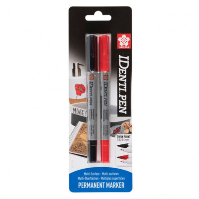 Sakura identi pen blisterverpakking zwart rood 2 stuks