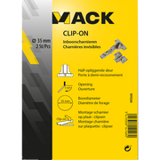 Mack 1015226 - 2 inboorscharnieren clip on 35mm 110° half opliggende deur | 10 stuks - afbeelding 2