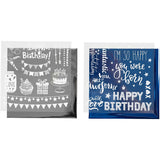 Https: www.cchobby.nl deco-folie-en-transfervel-verjaardag-vel-15x15-cm-donkerblauw-zilver-2x2-vel-1-doos - afbeelding 1