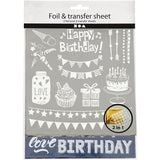 Https: www.cchobby.nl deco-folie-en-transfervel-verjaardag-vel-15x15-cm-donkerblauw-zilver-2x2-vel-1-doos - afbeelding 2