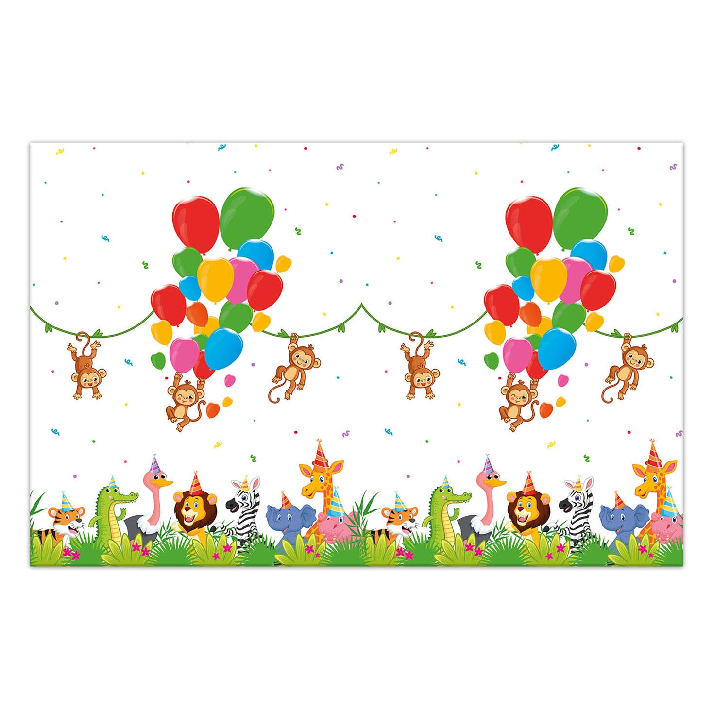 Globos tafelkleed jungle ballonnen, 120x180cm