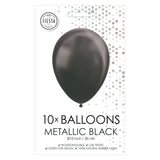 Globos ballonnen metallic zwart 30cm, 10st. - afbeelding 2
