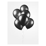 Globos ballonnen metallic zwart 30cm, 10st. - afbeelding 3