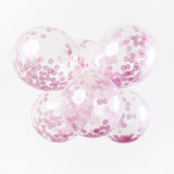 Globos confetti ballonnen papieren confetti baby roze 30cm, 6st. - afbeelding 3