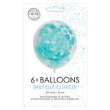 Globos confetti ballonnen papieren confetti baby blauw 30cm, 6st. - afbeelding 2