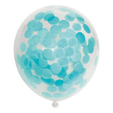Globos confetti ballonnen papieren confetti baby blauw 30cm, 6st. - afbeelding 1