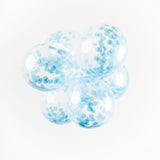 Globos confetti ballonnen papieren confetti baby blauw 30cm, 6st. - afbeelding 3