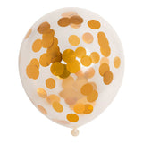 Globos confetti ballonnen papieren confetti metallic goud 30cm, 6st. - afbeelding 1