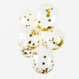 Globos confetti ballonnen papieren confetti metallic goud 30cm, 6st. - afbeelding 3