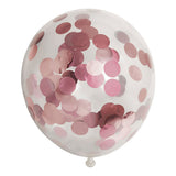 Globos confetti ballonnen papieren confetti metallix rose goud, 6st. - afbeelding 1