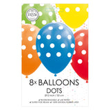 Globos ballonnen stippen mix kleuren 30cm, 8st. - afbeelding 2