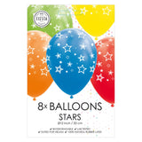 Globos ballonnen sterren mix kleuren 30cm, 8st. - afbeelding 2