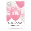 Globos ballonnen dochter baby roze wit 30cm, 8st.