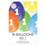 Globos ballonnen 2-zijdig geprint cijfer 1, 8st. - afbeelding 2