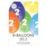 Globos ballonnen 2-zijdig geprint cijfer 2, 8st. - afbeelding 2