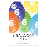 Globos ballonnen 2-zijdig geprint cijfer 6, 8st. - afbeelding 2