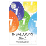 Globos ballonnen 2-zijdig geprint cijfer 7, 8st. - afbeelding 2